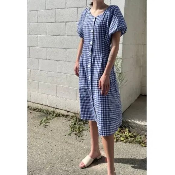 OAK + FORT Black and White Checkered Dress - Picture 3 of 3